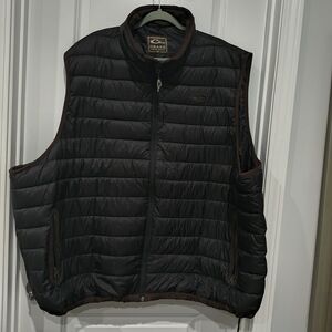 DRAKE  Black With brown Lined Puffer Vest, Men's 5XL